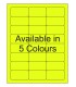 2.5" x 1.25" Fluorescent label template. Available in 5 colours.
