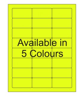 2.5" x 1.25" Fluorescent label template. Available in 5 colours.