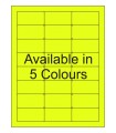 2.5" x 1.25" Fluorescent  Labels - Neon Bright Matte Paper with Permanent Adhesive, Available in 5 Colours