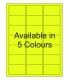 2.5" x 1.5" Fluorescent label template. Available in 5 colours.