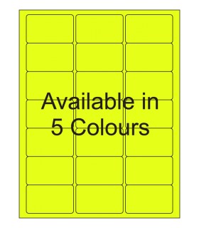 2.5" x 1.5" Fluorescent label template. Available in 5 colours.
