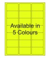 2.5" x 1.5" Fluorescent  Labels - Neon Bright Matte Paper with Permanent Adhesive, Available in 5 Colours
