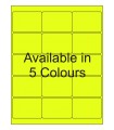 2.75" x 1.875" Fluorescent  Labels - Neon Bright Matte Paper with Permanent Adhesive, Available in 5 Colours