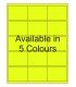 2.75" x 2" Fluorescent label template. Available in 5 colours.