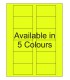 3" x 1.75" Fluorescent label template. Available in 5 colours.