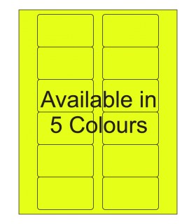 3" x 1.75" Fluorescent label template. Available in 5 colours.