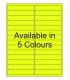 4" x 0.75" Fluorescent label template. Available in 5 colours.