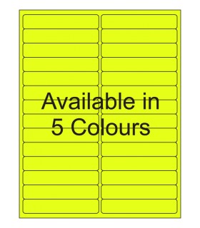 4" x 0.75" Fluorescent label template. Available in 5 colours.