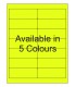 4" x 1.375 Fluorescent label template. Available in 5 colours.