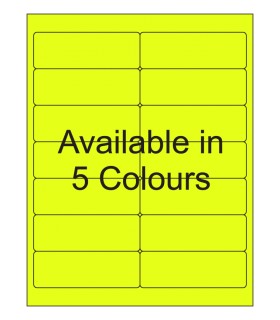 4" x 1.375 Fluorescent label template. Available in 5 colours.