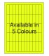 0.625" x 2" Fluorescent label template. Available in 5 colours.