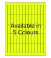 0.625" x 2" Fluorescent  Labels - Neon Bright Matte Paper with Permanent Adhesive, Available in 5 Colours