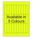 0.75" x 3" Fluorescent label template. Available in 5 colours.