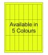 1" x 3.375" Fluorescent label template. Available in 5 colours.