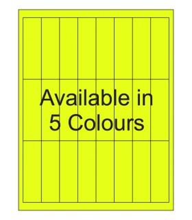 1" x 3.375" Fluorescent label template. Available in 5 colours.
