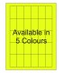 1.1875" x 2" Fluorescent label template. Available in 5 colours.