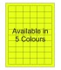 1.25" x 1" Fluorescent label template. Available in 5 colours.