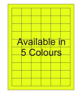 1.25" x 1" Fluorescent label template. Available in 5 colours.