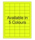 1.5" x 1" Fluorescent label template. Available in 5 colours.