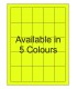 1.5" x 2" Fluorescent label template. Available in 5 colours.