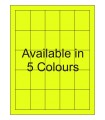 1.5" x 2" Fluorescent  Labels - Neon Bright Matte Paper with Permanent Adhesive, Available in 5 Colours