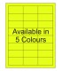 2.5625" x 1.25" Fluorescent label template. Available in 5 colours.