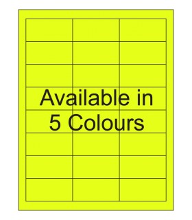 2.5625" x 1.25" Fluorescent label template. Available in 5 colours.