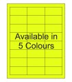 2.5625" x 1.25" Fluorescent  Labels - Neon Bright Matte Paper with Permanent Adhesive, Available in 5 Colours