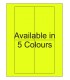 3" x 5" Fluorescent label template. Available in 5 colours.