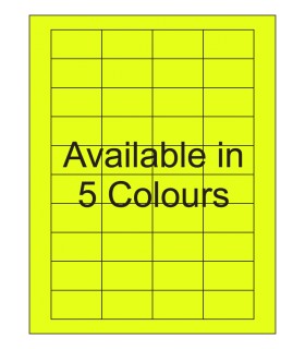 1.75" x 1" Fluorescent label template. Available in 5 colours.