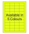 1.75" x 1" Fluorescent  Labels - Neon Bright Matte Paper with Permanent Adhesive, Available in 5 Colours