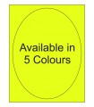 7.7361" x 10.2361" Fluorescent Oval Labels - Neon Bright Matte Paper with Permanent Adhesive, Available in 5 Colours