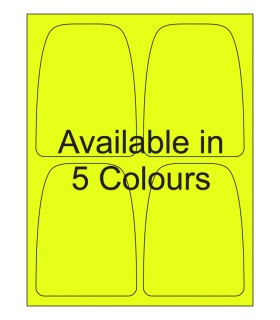 3.791" x 5" Fluorescent label template. Available in 5 colours.