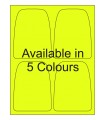 3.791" x 5" Fluorescent Special Shape Labels - Neon Bright Matte Paper with Permanent Adhesive, Available in 5 Colours