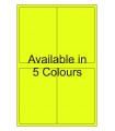 4" x 6" Fluorescent  Labels - Neon Bright Matte Paper with Permanent Adhesive, Available in 5 Colours