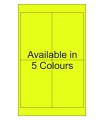 4" x 6" Fluorescent  Labels - Neon Bright Matte Paper with Permanent Adhesive, Available in 5 Colours