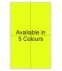 4.25" x 7" Fluorescent label template. Available in 5 colours.