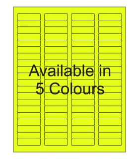 1.75" x 0.5" Fluorescent label template. Available in 5 colours.