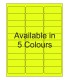 2.625" x 1" Fluorescent label template. Available in 5 colours.