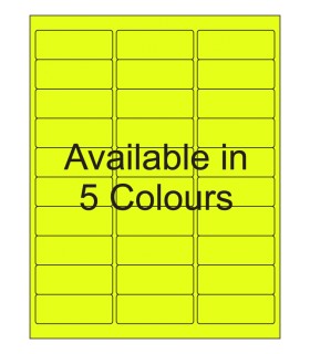 2.625" x 1" Fluorescent label template. Available in 5 colours.