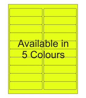 4" x 1" Fluorescent label template. Available in 5 colours.