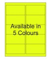4" x 2" Fluorescent  Labels - Neon Bright Matte Paper with Permanent Adhesive, Available in 5 Colours