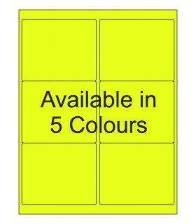 4" x 3.33" Fluorescent label template. Available in 5 colours.