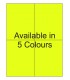 4.25" x 5.5" Fluorescent label template. Available in 5 colours.