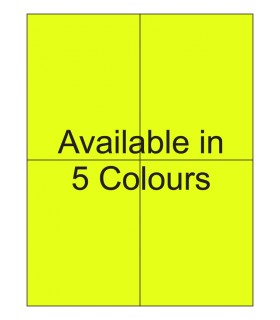 4.25" x 5.5" Fluorescent label template. Available in 5 colours.