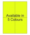 4.25" x 5.5" Fluorescent 1/4 Sheet Labels Labels - Neon Bright Matte Paper with Permanent Adhesive, Available in 5 Colours