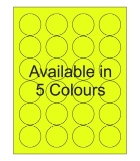 1.625" Fluorescent label template. Available in 5 colours.