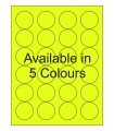 1.625" Fluorescent Round Labels - Neon Bright Matte Paper with Permanent Adhesive, Available in 5 Colours