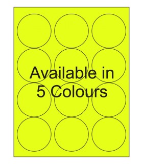 2.5" Fluorescent label template. Available in 5 colours.