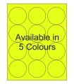 2.5" Fluorescent Round Labels - Neon Bright Matte Paper with Permanent Adhesive, Available in 5 Colours